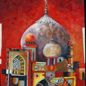 Majestic Mosque - Abstract Oil Painting